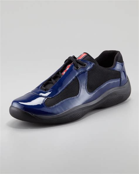 prada america's cup patent leather sneakers|More.